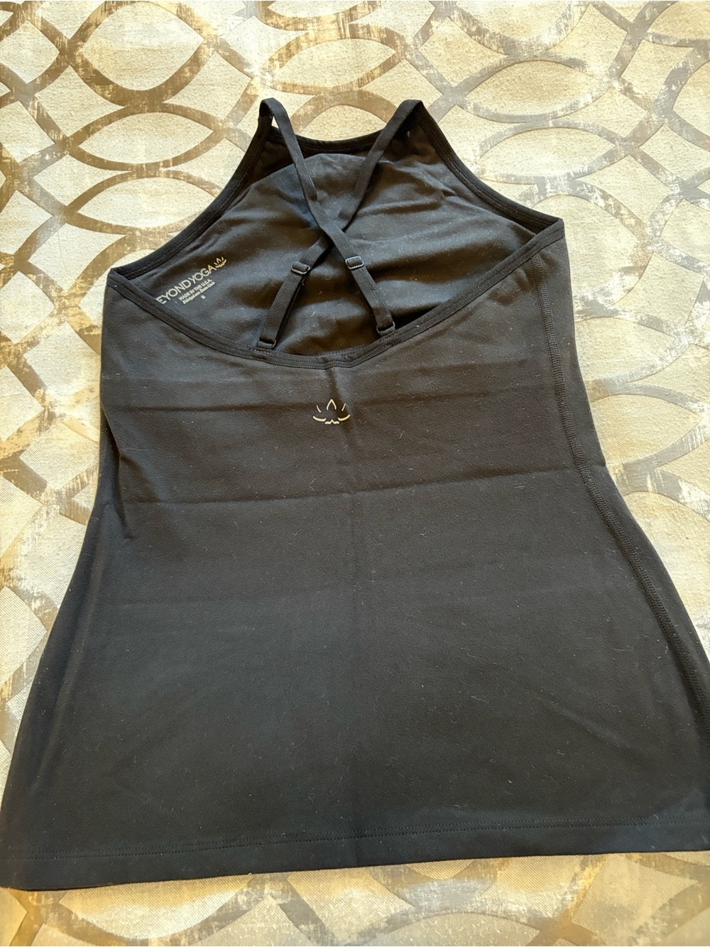 Beyond Yoga Black Strappy Tank with Built-In Shelf Bra Size S